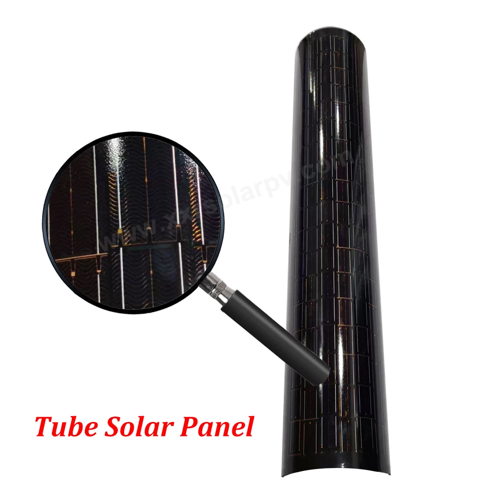 Customized Solar Tube Panel 18v 24v 100w 120w 140w Cylindrical Solar Panel for Street Light Pole Traffic Sign CCTV Monitoring