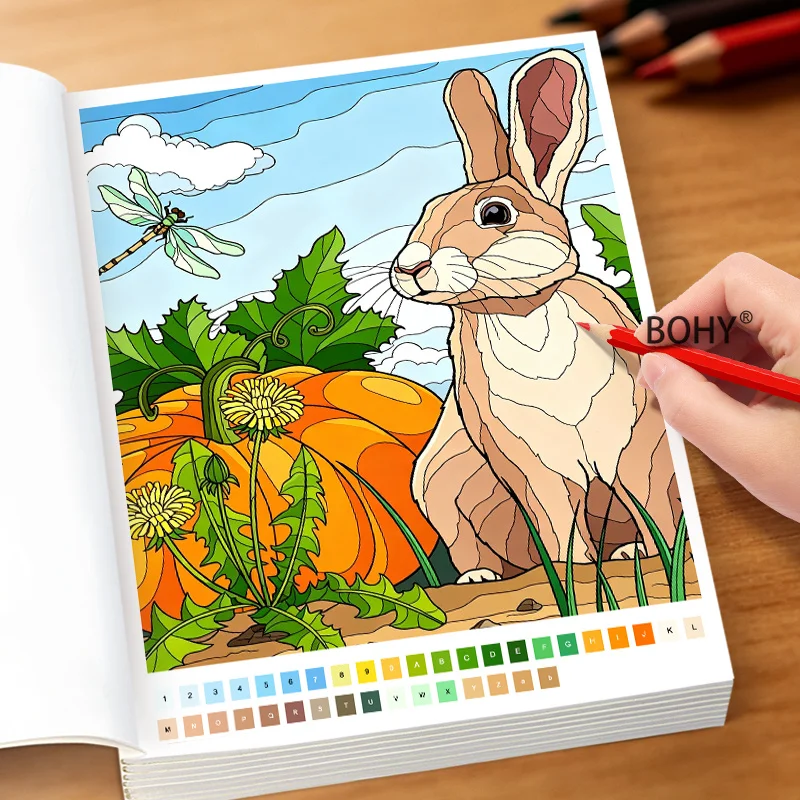 1 Garden Forest Adult Decompression Coloring Album, 32 Pages, Improving Aesthetic Ability, Color Matching Skills Learning