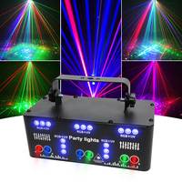 HCWE 21 LENS DJ Disco Beam Patterns Stage Laser Light Projector Party Lights UV LED Strobe Sound Party Holiday Wedding Articles