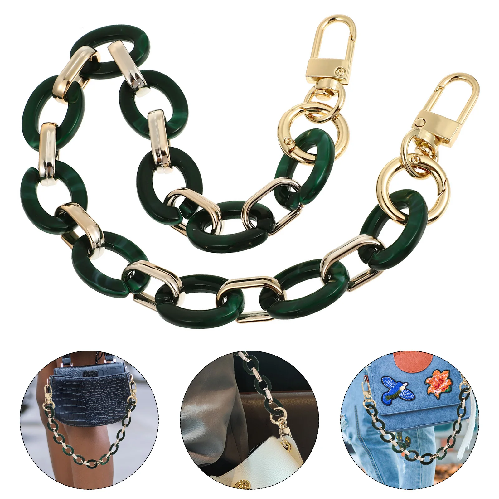 حقيبة ريترو مزخرفة من الراتنج بسلسلة أنيقة وخفيفة الوزن وحزام كتف ومقبض للتسوق في حفلات الشاطئ في الهواء الطلق