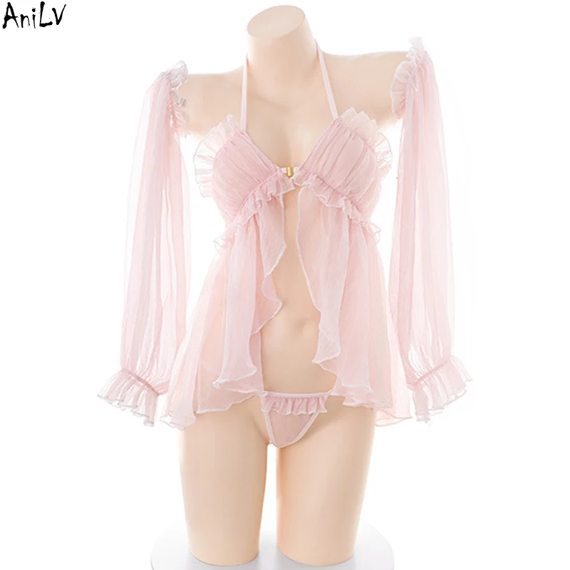 

AniLV Lolita Girl Fairy Uniform Sexy Lingerie Anime Princess Maid Erotic Pajamas Outfit Costumes Cosplay
