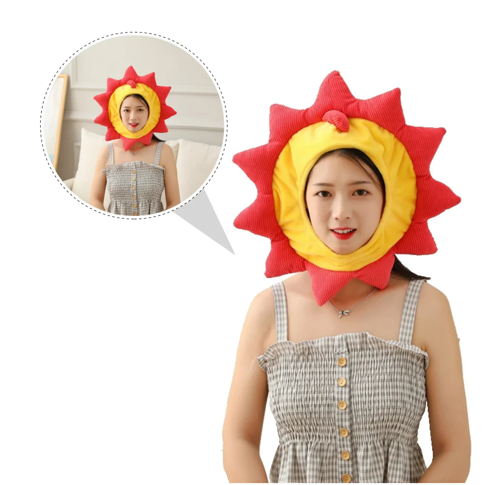 1 قطعة قبعة عباد الشمس تصميم أنيق على شكل رأس الأسد زي إبداعي دعامة لحفلة الهالوين ملحقات صور قبعة كرتونية عباد الشمس