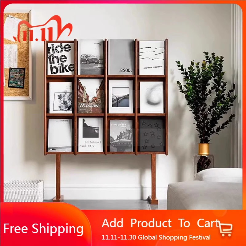 

Magazine Collection Display Stand Wooden Book Corner Storage Aesthetic Shelves Living Room Bedroom Estante Home Decorations