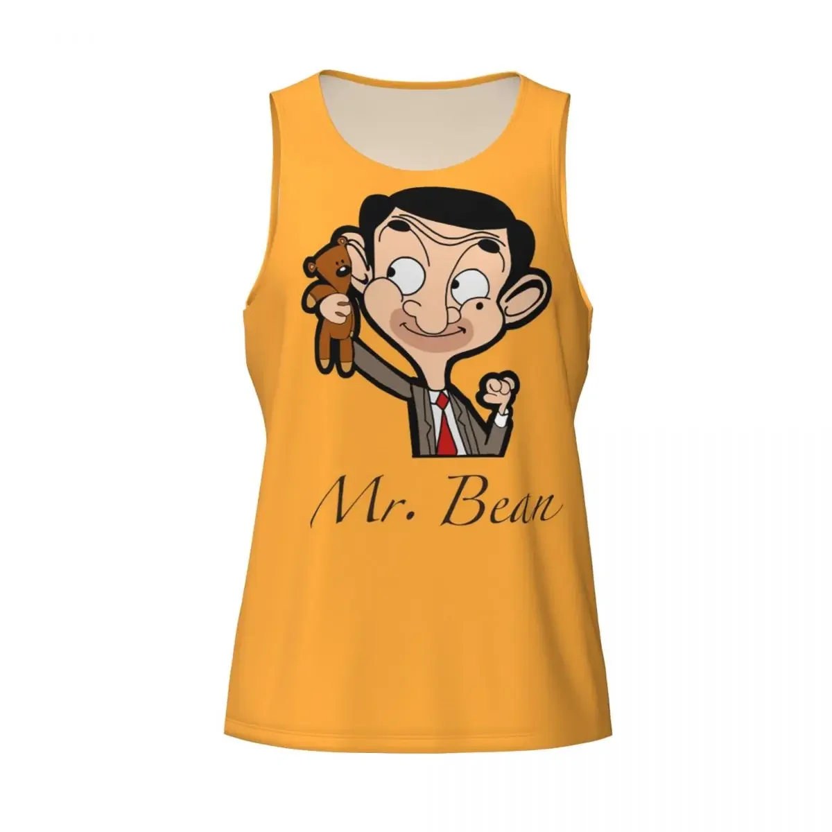 Quick Dry Mr. Bean Cartoon Gym Tank Muscle Sleeveless Shirt Bodybuilding Breathable Vest