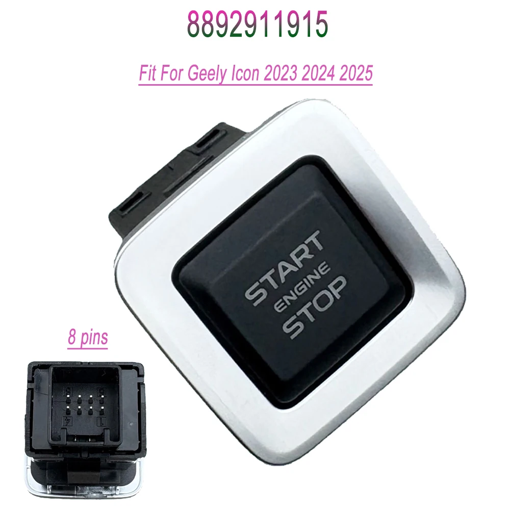 8892911915 Car Push Start Ignition Switch One Key Start Button Ignition Starter Switch For Geely Icon 2023-2025 Auto Accessories