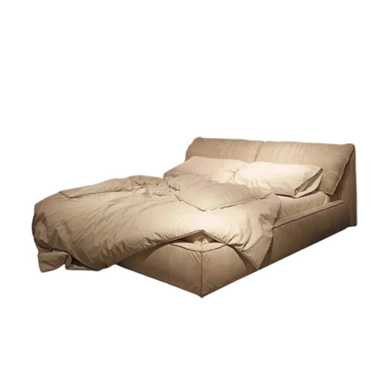 Beige King Metal Double Bed Storage Space Simple White Modern Wooden Double Beds Luxury Pliable Cama Matrimonial Bedroom Stuff