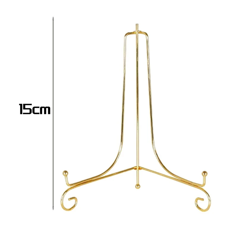 ゴールドディスプレイスタンドクラフトブラケットブックホルダー写真台座ボウル皿フレーム画像プレートラックイーゼル収納装飾