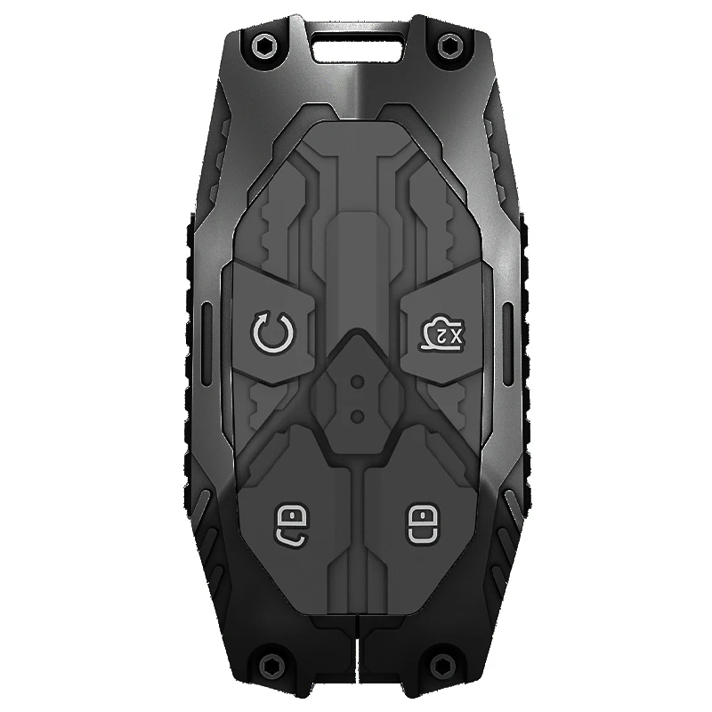 

For BYD Leopard 5 8 Ti3 7 Car Keychain Leather Alloy Car Key Holder Case Buckle Key Shell Protector Interior Car Accessories