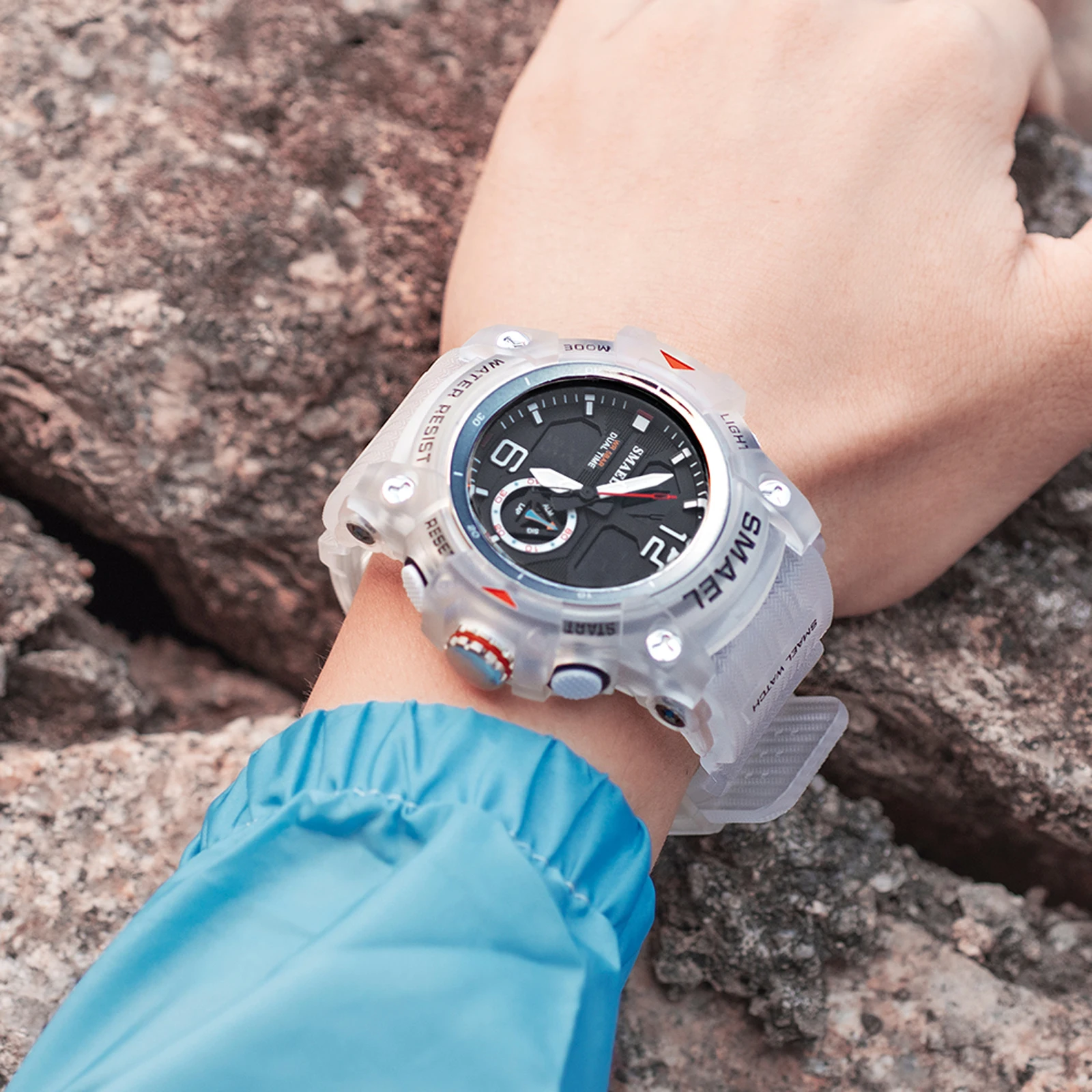 SMAEL Sport Watch Military Wristwatch for Men Alarm Stopwatch LED Digital Back… - Image 4