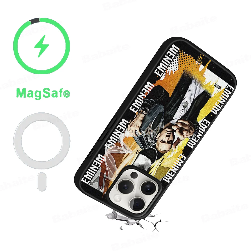 Singer E-Eminem Phone Case Magnetic Case For iPhone 16 14 13 12 11 15 Pro Max Plus For Magsafe Wireless Charge Cover