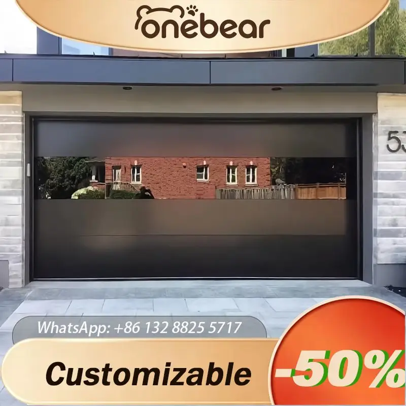 

Any Size Custom Villa Electric Sliding Roller Garage Door Aluminum Sandwich Panel Sectional Grill With Glass Windows Modern Door
