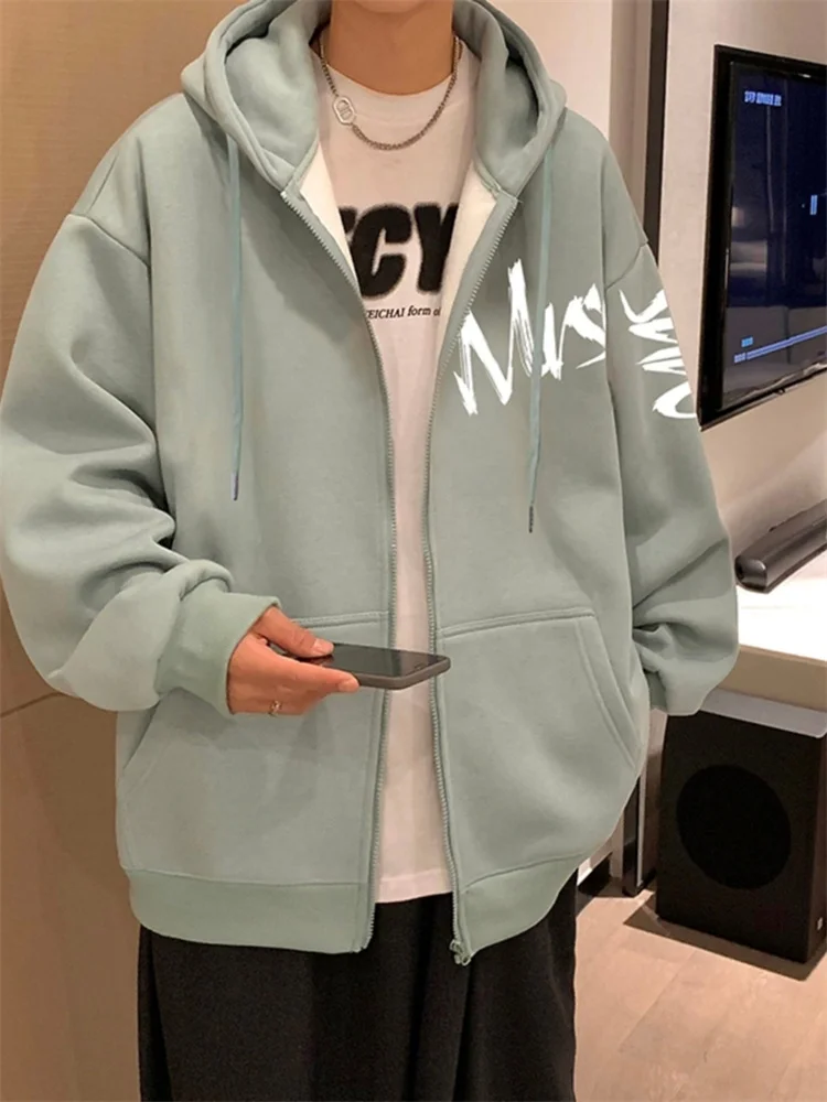 

Heavyweight Hoodie Cardigan Men's Spring Autumn Loose Fit Trendy Casual Spor Top Hardwearing Sweatirt Outerwear