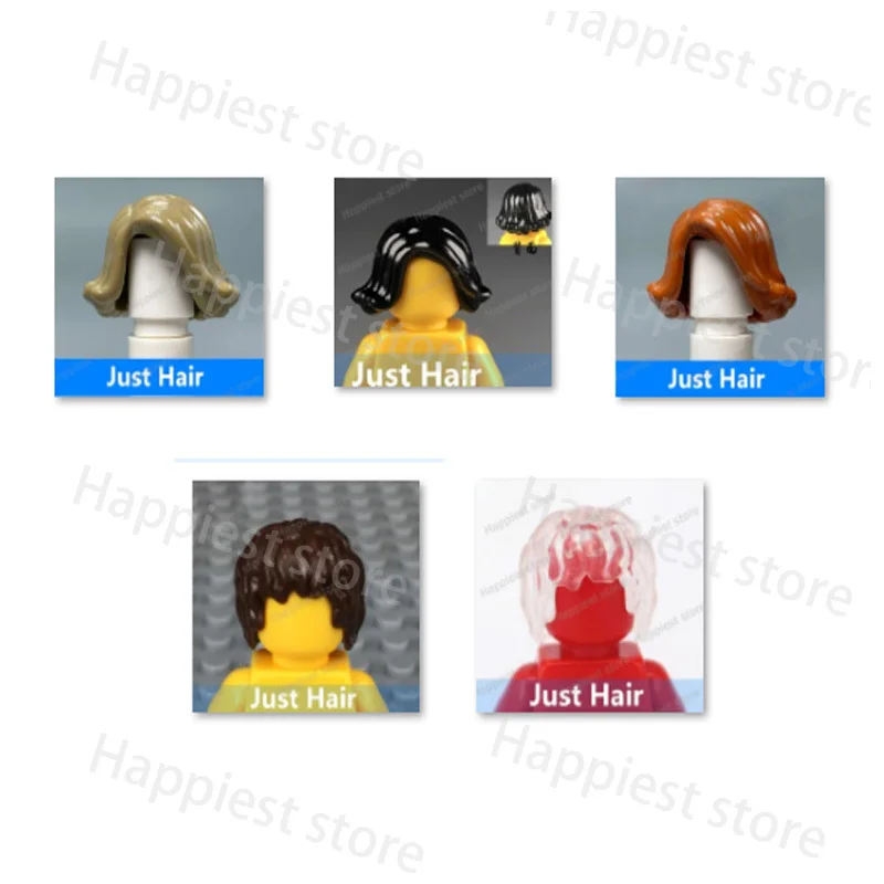 MOC Figures Hair Hairstyles body Parts Building Blocks pieces Human Figure Head Girl Boy City Character Accessories Bricks Toys