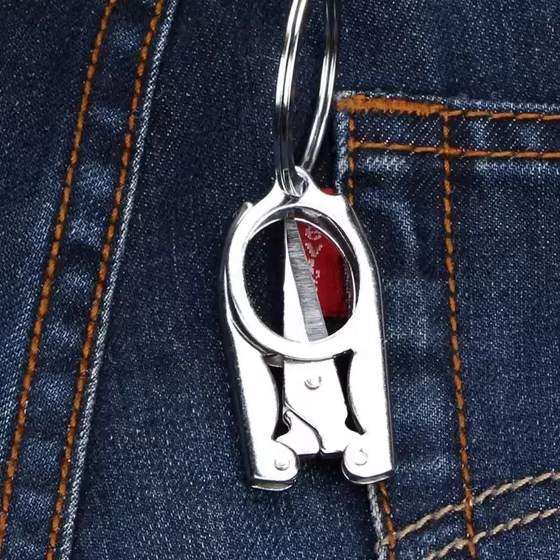 Składane nożyczki kieszonkowe wielofunkcyjne ze stali nierdzewnej, małe składane nożyczki domowe, mini nożyczki do cięcia nici, narzędzia do paznokci ze stali nierdzewnej.