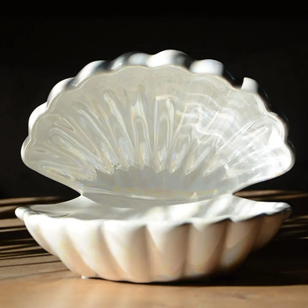 

Shell Jewelry Storage Box Small Size Jewelry Holder Organizer Rings Earrings Studs Decorative Desktop Case Trinket Storage Box