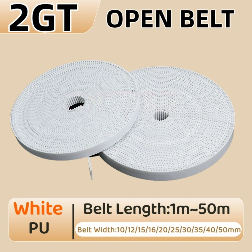 2GT PU Open Belt  Belt Width 5 6 9 10 15 30mm Length 1m~50m 2GT Synchronous Belt 3D Printer GT2 Open Belt PU Belt Steel Core