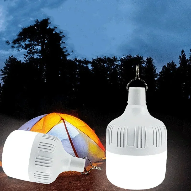 Luces de emergencia LED recargables por USB, faroles portátiles para exteriores, Bombilla de lámpara de emergencia, linterna de batería, luz para barbacoa y Camping