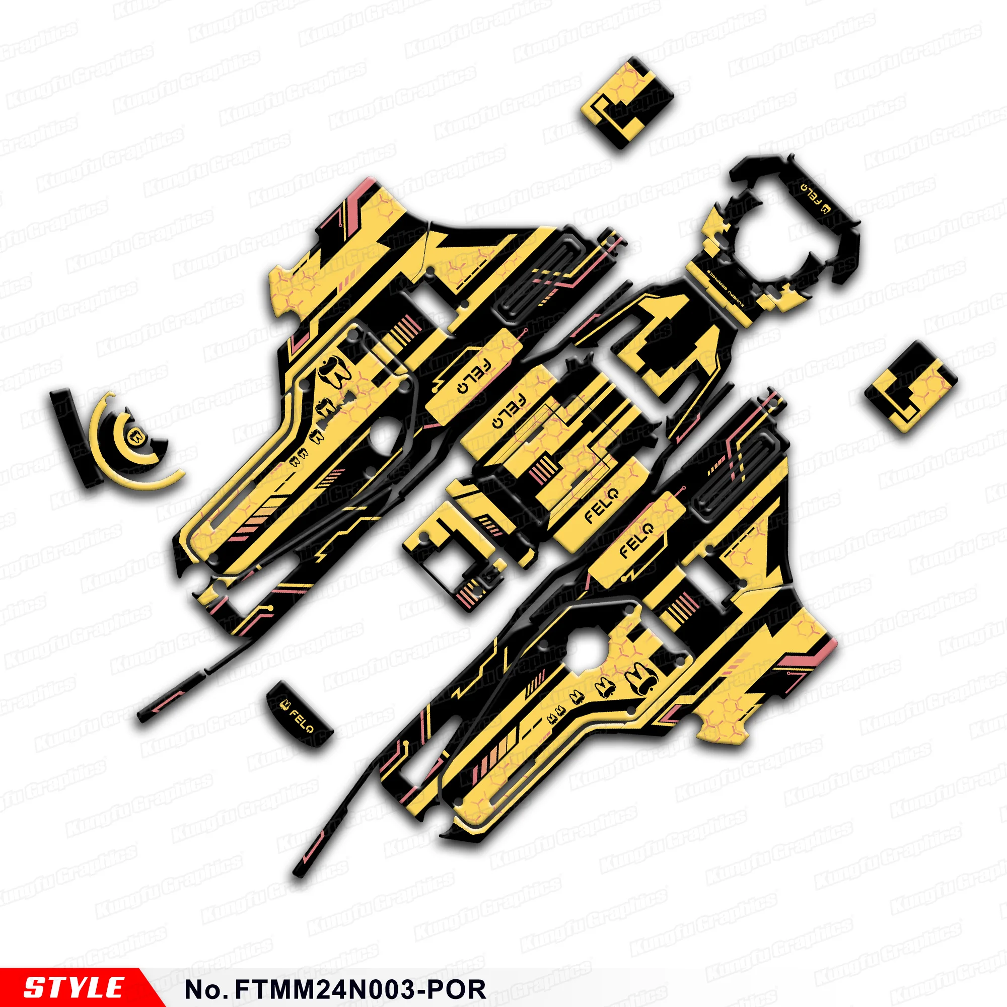 

JY RACING Custom Racing Graphics Stickers Complete for FELO M1 M1-NX MM FELOTOO, Rebuild Kit, FTMM24N003-POR