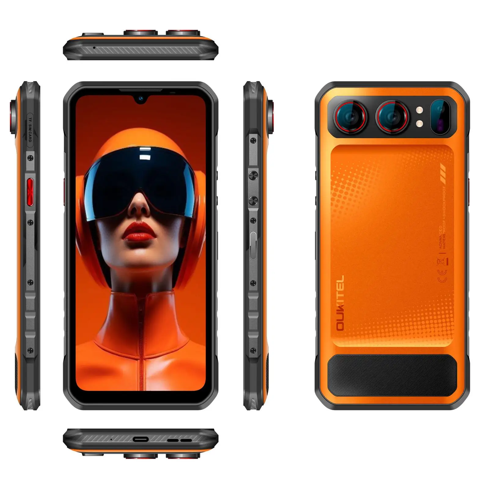 Oukitel WP68 Air Rugged Phone 12GB+512GB Night Vision 6.88" Android 16 MediaTek Dimensity 7025 64MP Camera 8000mAh 5G Smartphone