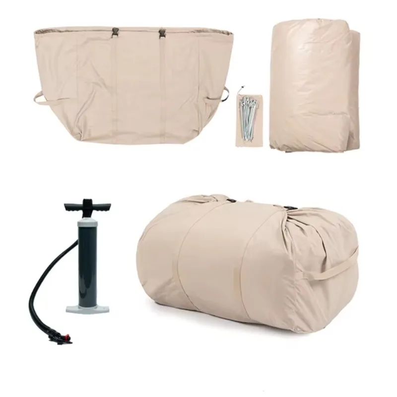 حار بيع النمط الصيني خيمة قابلة للنفخ مستقرة مع سرير مرتفع مزدوج للتخييم في الهواء الطلق