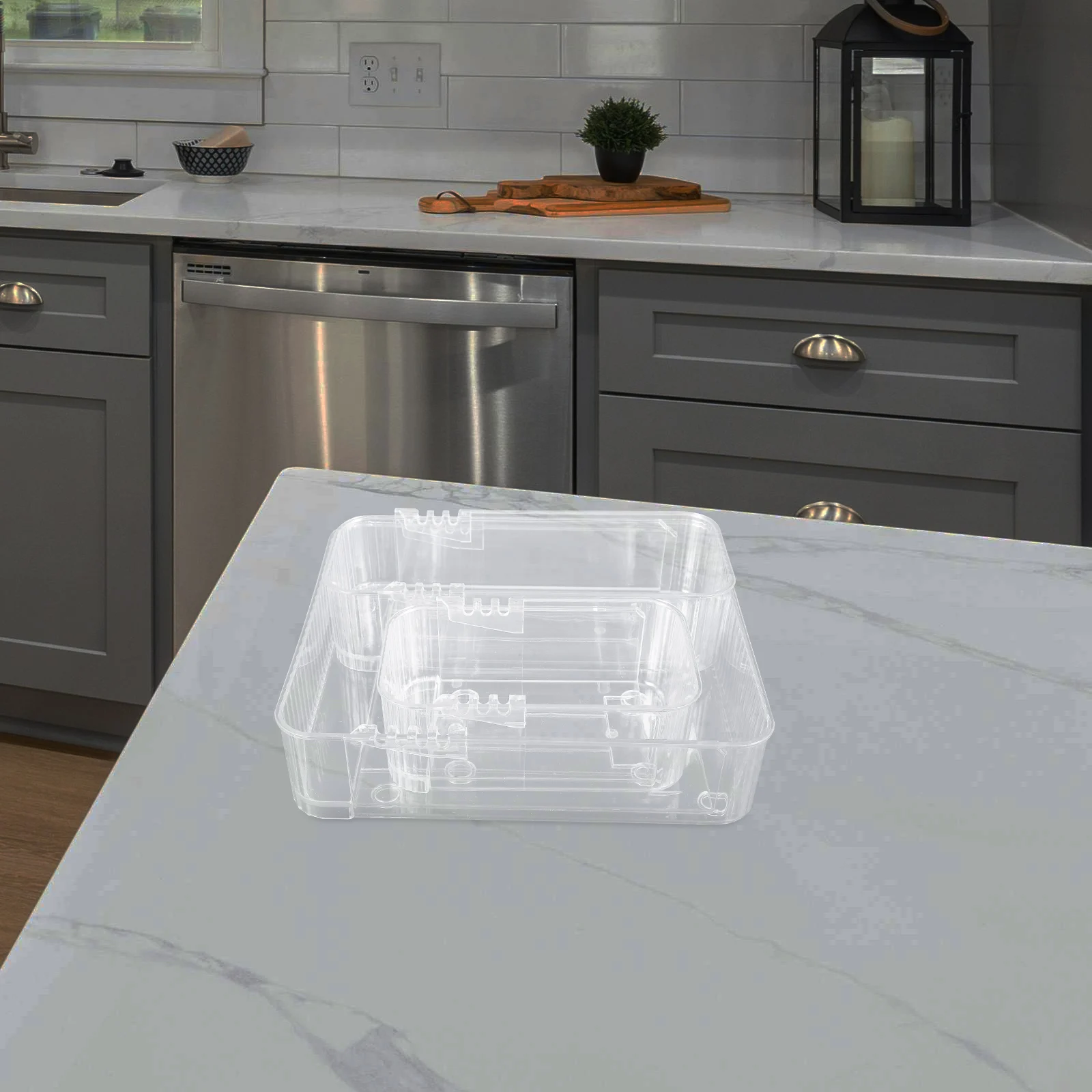 

3pcs Clear Drawer Organizers Cutlery Organizers Desk Drawer Organizing Trays Transparent Desktop Storage Bins Space Saving