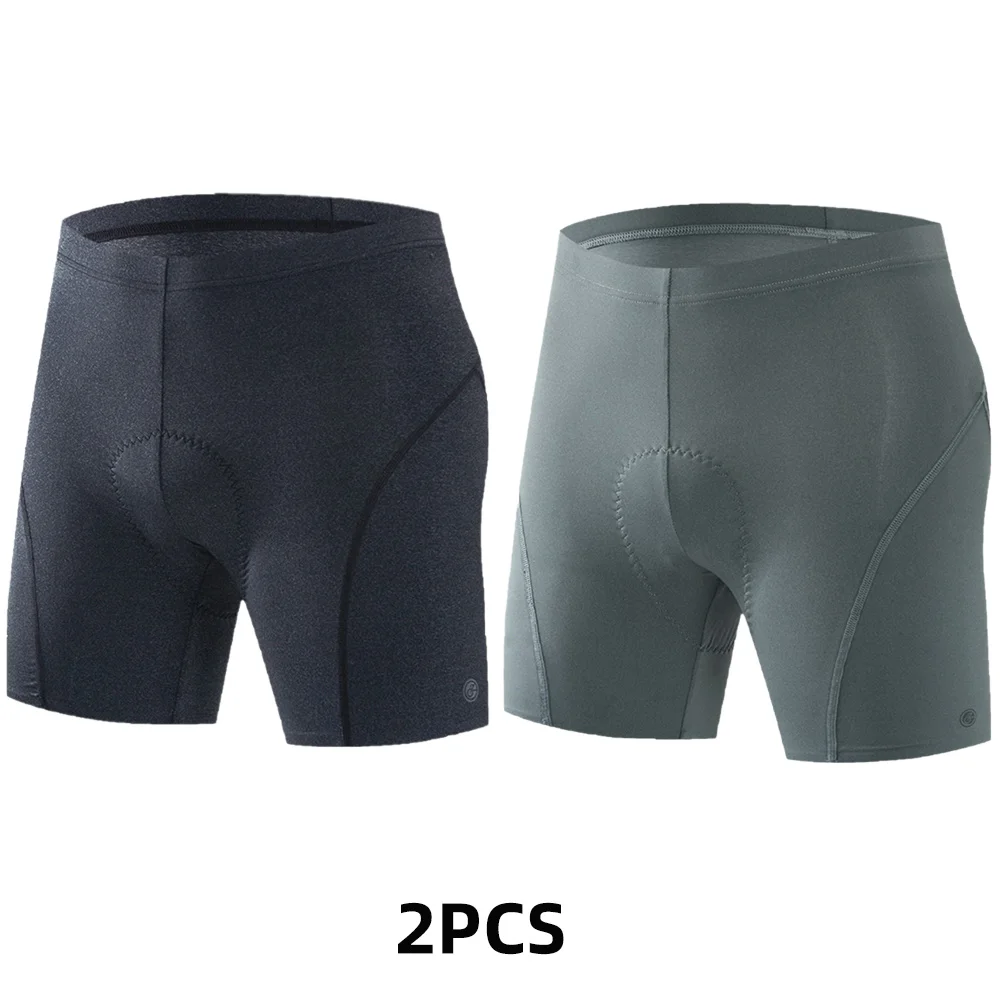 YKYWBIKE 2er-Pack Herren-Radunterwäsche, belgische gepolsterte Fahrradshorts, Rennrad- und MTB-Shorts, Fahrrad-Liner-Shorts – Detail 3