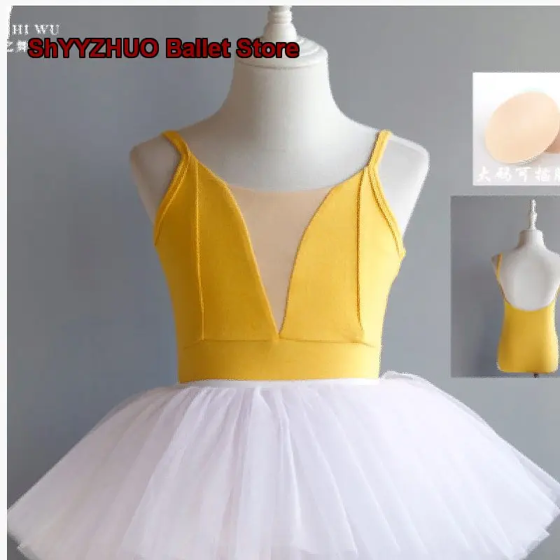 Girls' Children's Dance Dress Spaghetti Strap Body Suit Practice Summer Jumping Kids