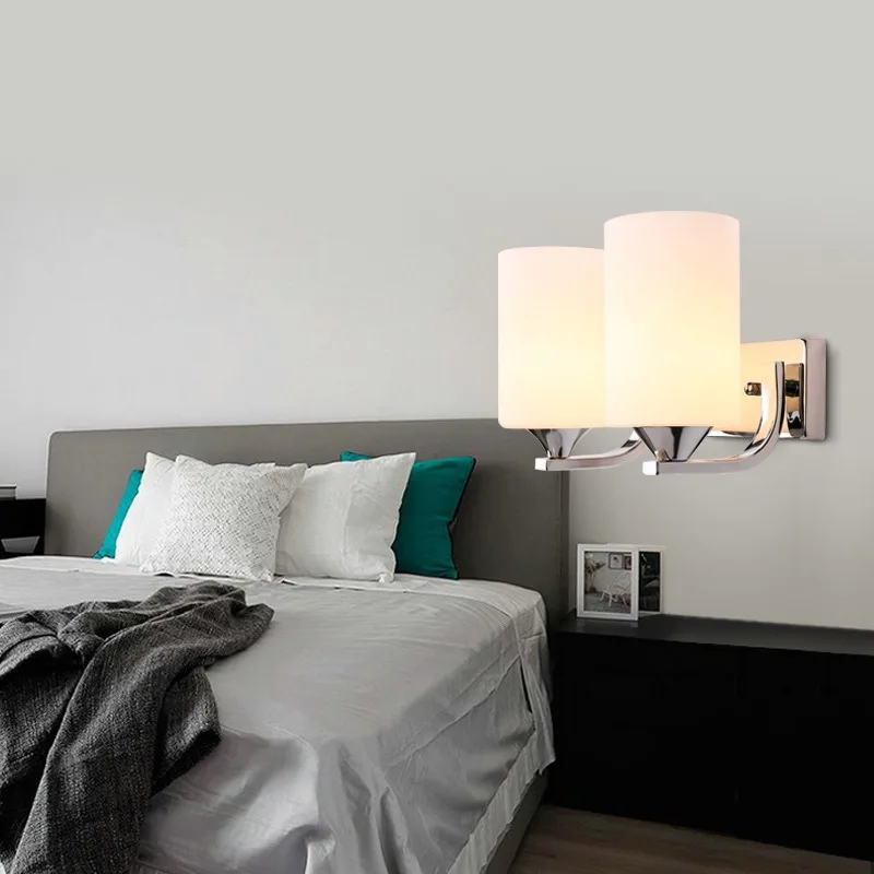 Modern, minimalist, retro Nordic living room, bedroom, bedside, iron art hotel, tea house, glass wall lamp