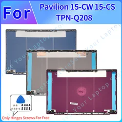 Cubierta trasera LCD para Pavilion 15-CW 15-CS, carcasa superior de TPN-Q208, bisagras de bisel frontal, piezas de ordenador portátil, reemplaza negro/gris