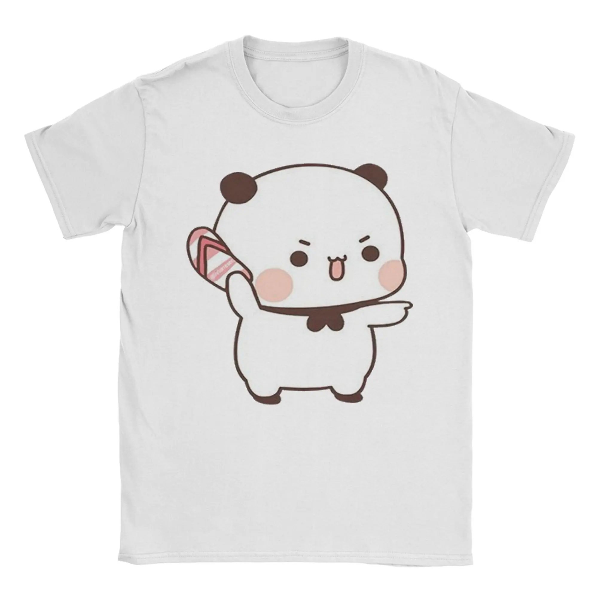 

Panda Bear Couple Anime Cartoon T-Shirt for Men Women Bubu And Dudu Funny Pure Cotton Tees Crewneck Short Sleeve T Shirts