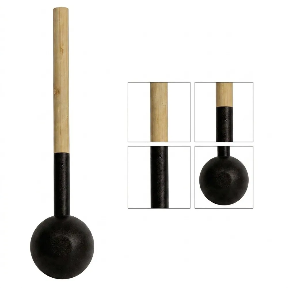 Hard Wearing Sauna Ladle with Long Wooden Handle for Home and Public Sauna Rooms 350ml Aluminum and Wood Water Dipper