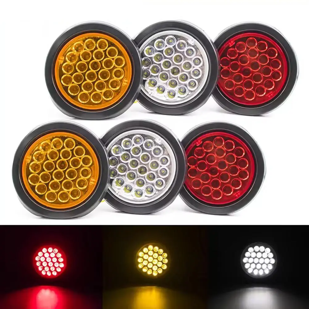 

12 В 24 В круглый светодиодный задний фонарь IP67 водонепроницаемый стоп-сигнал легкий противоударный задний сигнальный фонарь для автомобиля и грузовика