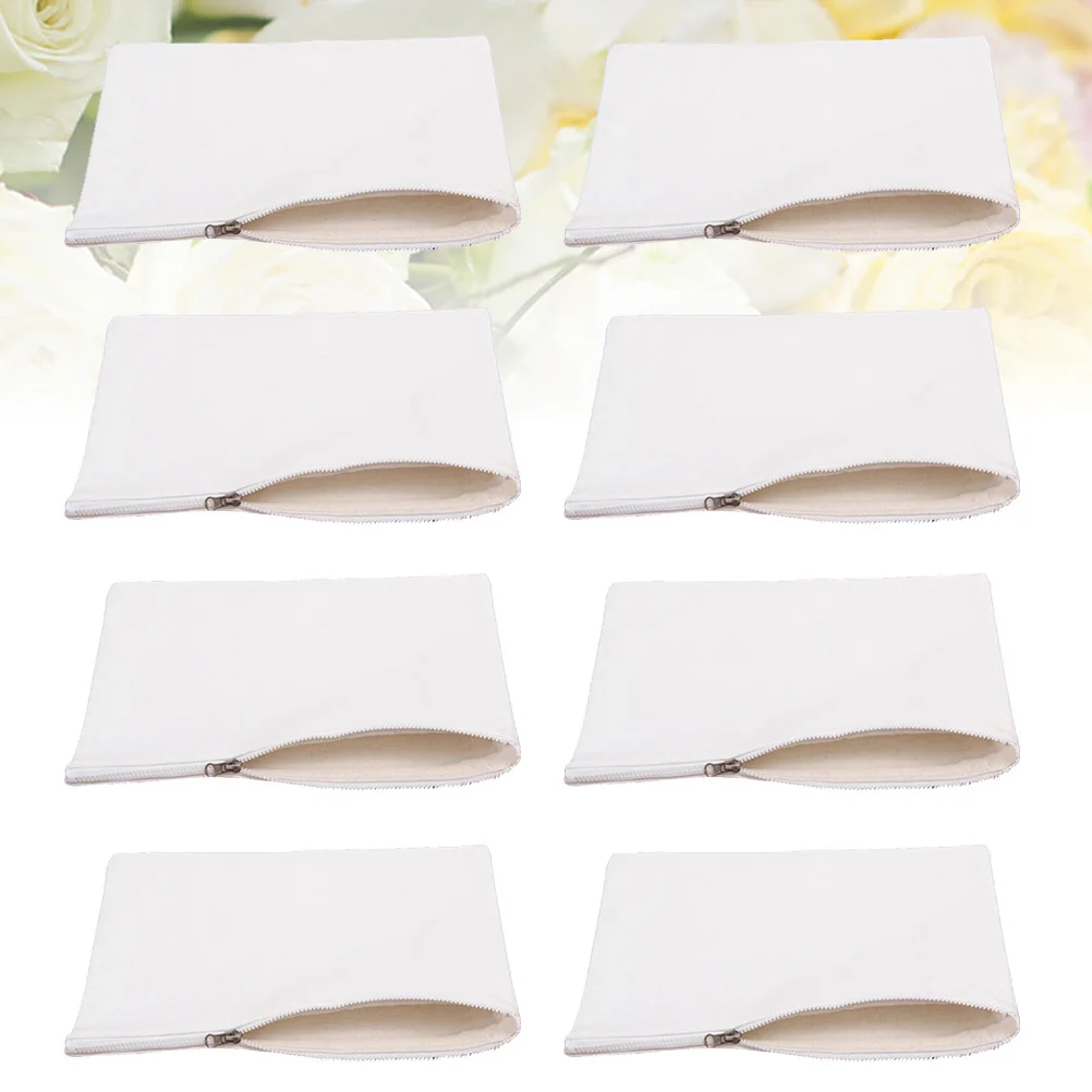 

16Pcs Student Pen Storage Bag Canvas Pencil Case Large Capacity Organizer Multifunctional Stationery Coin Case Random