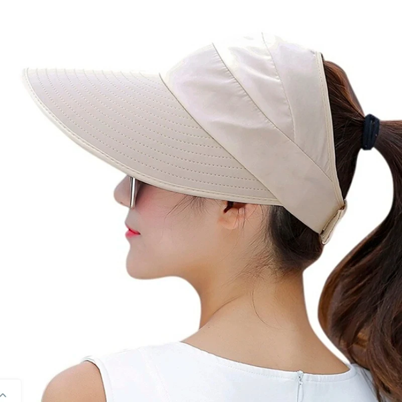 Summer Sun Protection Folding Sun Hat For Women Wide Brim Cap Ladies Beach Visor Hat Girl Holiday UV Protection Sun Hat image 5