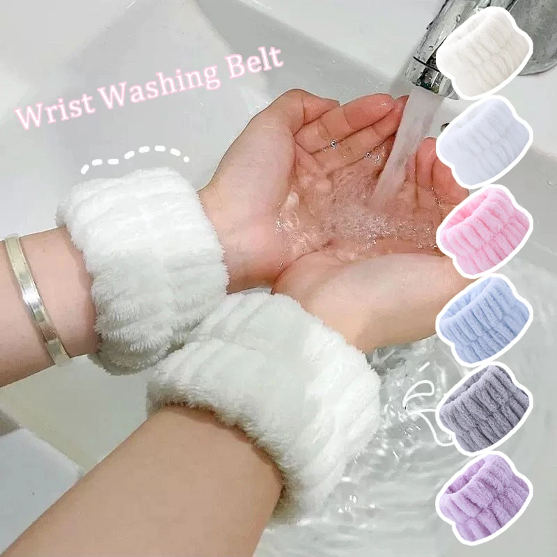 

5 Color Washing Face Water Absorption Washing Prevent Wetness Wrist Washband Wrist Washing Belt Soft Microfiber Towel Wristbands