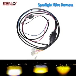 2024 New Senlo Universal Harness Strobe Flash Motorcycle Spotlight Wire Harness with Horn Flashing Function Harness Switch
