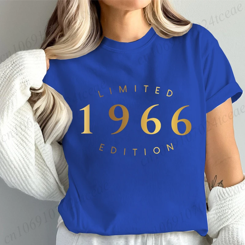 Summer Fashion Women's T-shirt Limited Edition 1966 Graphic Print Vintage Est. 1966 Birthday Ladies Tee Female Shirt Top TP01