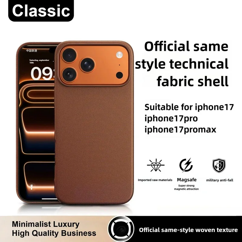 Hochwertige Original-Technologie Gewebte Hülle für iPhone 13 14 15 16 17 18 Pro Max mit Magsafe Magnetischer Drahtlos-Ladeabdeckung