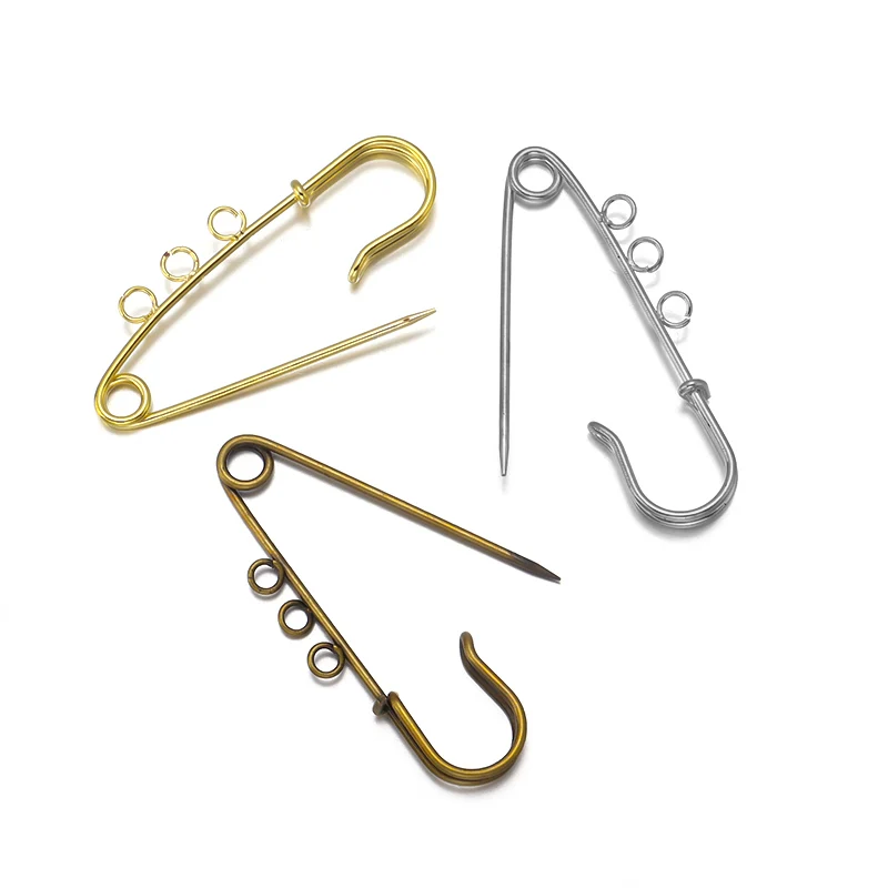 5-10Pcs/Lot Iron Brooch Pins Safety Pins Blank Base Brooch Pins For DIY Crafts Ornament Making Supplies Bag Garment Accessories