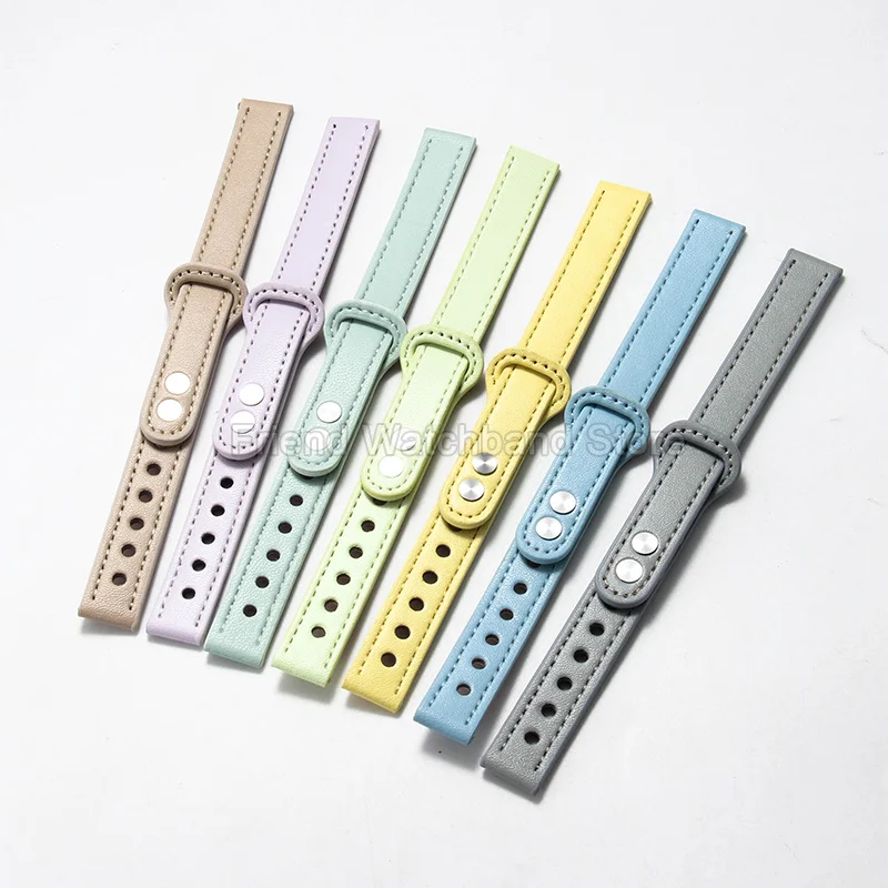 Reinforced Tight Stitching and Breathable Sweat Wicking Dainty Women's Leather Watchband for Apple Garmin Lily2 Watch Bracelet