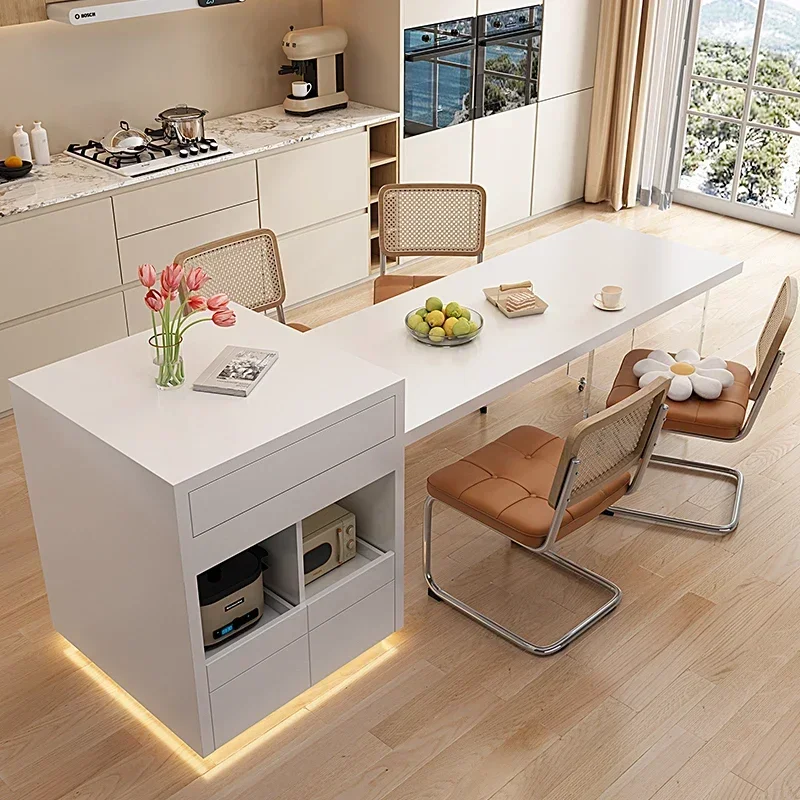 Custom telescopic island table one cream wind minimalist finished product kitchen restaurant high-end separate guide tab