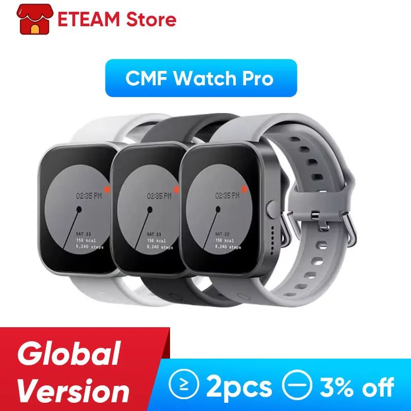 

Глобальная версия CMF от Nothing Watch Pro Смарт-часы 1,96 дюйма IP68 Водонепроницаемый мониторинг здоровья AMOLED-дисплей CMF Wacth Pro