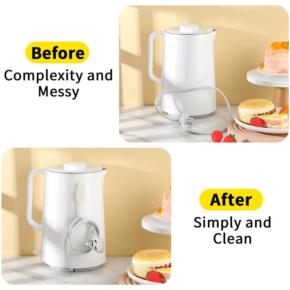 AEE8-12Pcs Cord Organizer Silicone Cord Holder For Appliances, Self Adhesive Kitchen Appliance Cord Transparent