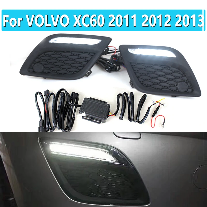 

1Pair For VOLVO XC60 2011 2012 2013 LED Daylight DRL Daytime Driving Running Lights Daylight Cover Light 12v Fog Lamp