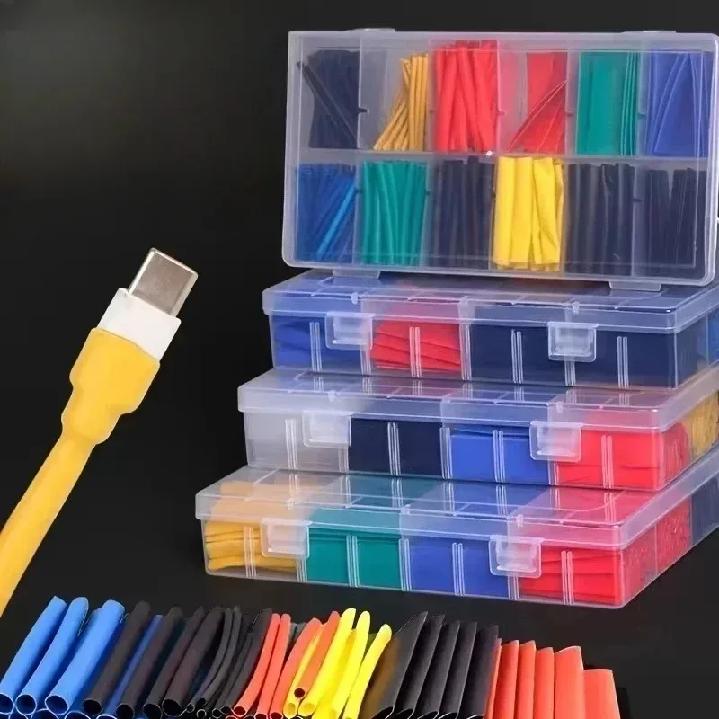 Heat Shrink Tubes Set for Cable Tube Shrink Tube Assortment DIY Cable Repair Protect Sleeve Heat-Shrinkable Tubing Sleeving Wrap