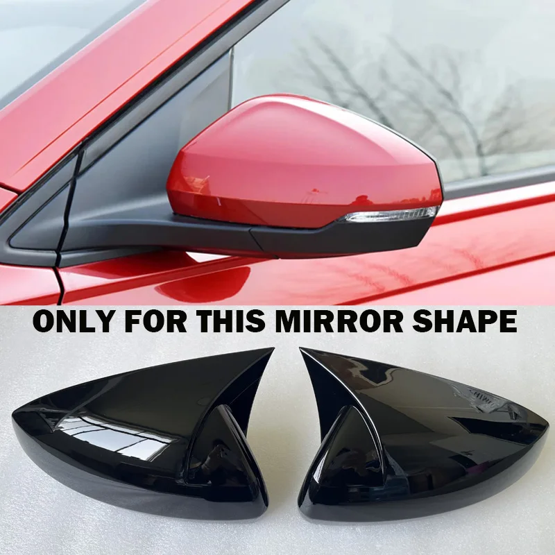 2pcs Side RearView Mirror Cover Caps Trim Gloss Black Carbon Fiber for For virtus volkswagen accessories 2019 2020 car stickers