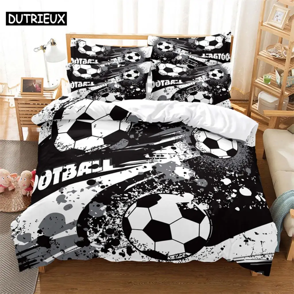 

Football Bedding Set Competitive Sports Boy Duvet Cover Set King Quilt Cover Youth Children's Double Duvet Cover Bedding Set