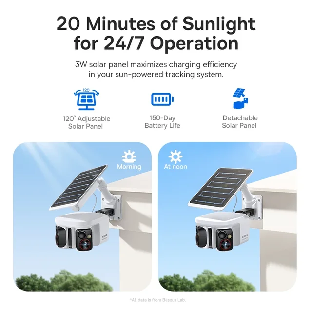 Baseus Security X1 Pro Outdoor Dual Camera Wireless 3K Camera Solar Panel Face Recognition Smart AI Tracking Security Camera 5 Baseus Security X1 Pro Outdoor Dual Camera Wireless 3K Camera Solar Panel Face Recognition Smart AI Tracking Security Camera 5