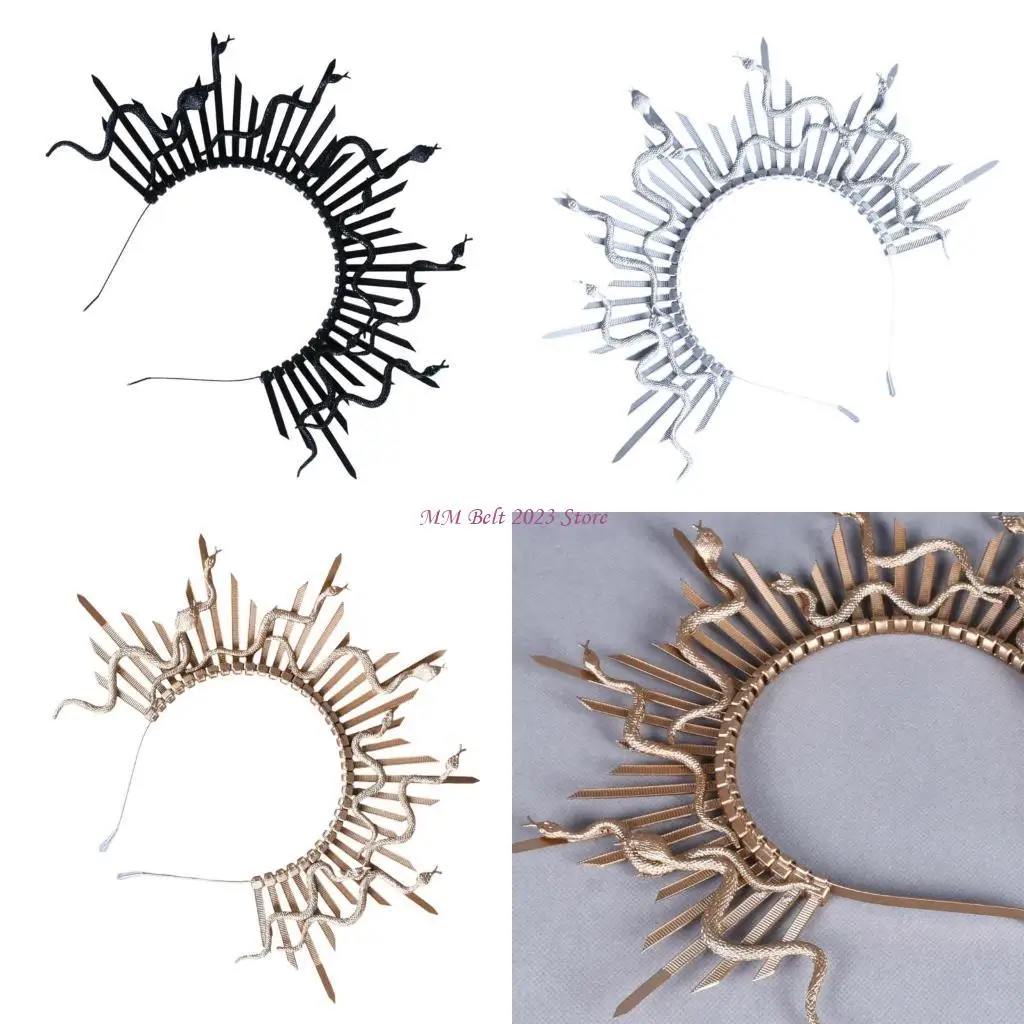 49me-ノベルティ-スネーク-ヘアバンド-ハロウィン-パーティー-小道具-かぶと-仮面舞踏会-ドレスアップ用