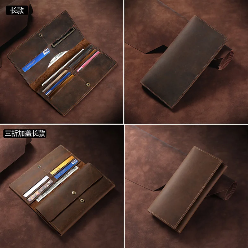 New Men's Genuine Cow Leather Wallet Short Card Holder Man Purse Male Vintage Pocket For Men